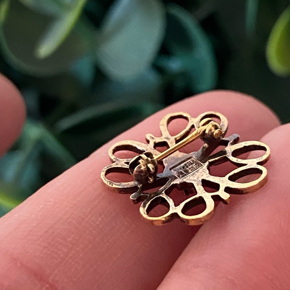 VINTAGE AVON ROBBINS CO. RUBY Sterling GOLD SERVICE AWARD PIN - Picture 5 of 5